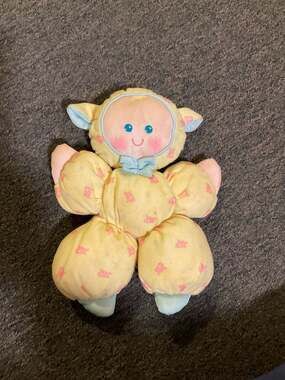Vintage 1989 Fisher-Price Slumber Babies Yellow Lamb Plush Doll
